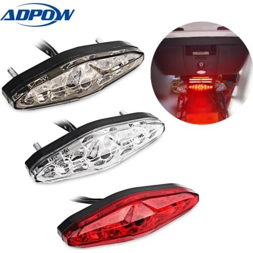 12V 15 LED Motorcycle Portable Integrated Brake+Turn Signals Tail Lights Motorbike Rear Light ATV Dirt Bike Universal