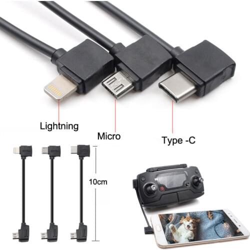 2pcs DJI Mavic mini Control 10cm Micro USB Type-c IOS Android OTG Data Cable Line For DJI Mavic pro/air/Hubsan zino iPhone Table