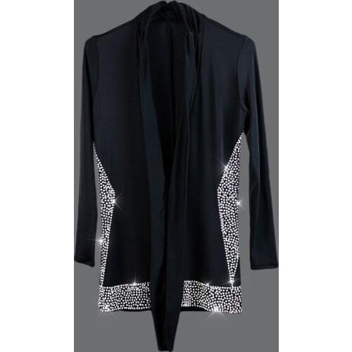 2020 men Latin Dance Costume Adult Costume Adult Competition Young Children ballroom Dance Long Sleeve Hot Rhinestone New