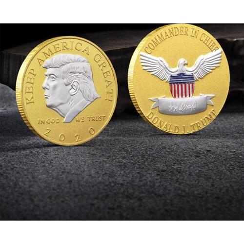 2020 U.S. Presidential Trump Election Gold Duoble Color Commemorative Coin Challenge Coin Coins Collectibles