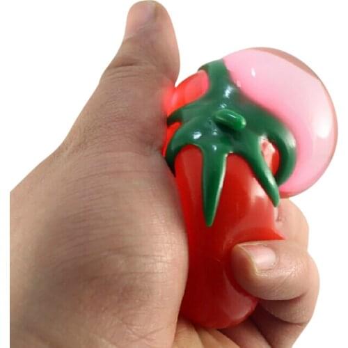 25# Squeeze Toys Novelty Toy Stress Ball Fun Splat Egg Venting Simulation Fruit Food Tomato Shaped Tomato Water Ball Toys