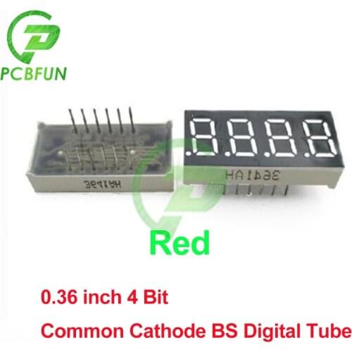 5pcs 0.36 inch LED Display Module 4 Bit Digit Tube Red Common Cathode Digital 0.56 inch Led Module Board