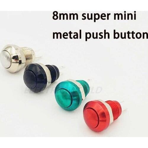 8mm Metal Push Button Switch Momentary 4 colors Aluminum Horn Doorbell Bell switch Waterproof Car Auto Engine PC Power Starter