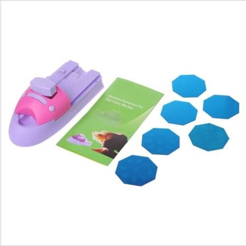 Newest DIY Nail Art Stamp Machine Printer Printing Manicure Set With 6 Metal Pattern Plates Scraper Chart Plate Tool T0933