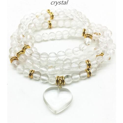 Beadztalk 75cm Women Bracelet Natural Rock Crystal Beads 6 mm AA Quality Hot Sale Girl Gift Yoga Necklace Mala Jewelry