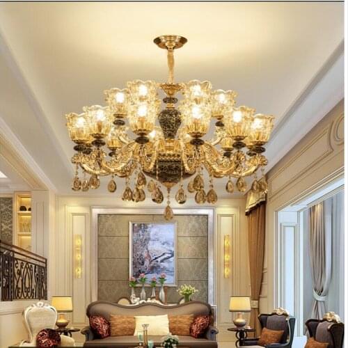 Free Shipping Golden Color Chandelier Fixture Alloy Luxurious Crystal Chandelier Lights Living Room Dining Room Home Decoration