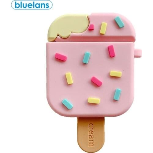 Cute Candy Chocolate Ice Cream Shape Wireless Bluetooth Headset Silicone Waterproof Dust-Proof Protective Shell For AirPods 1/2