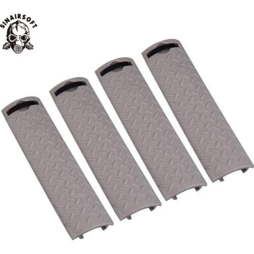 Diamond Plate Rail Cover Handguard Panel Ribbed 20mm Picatinny Weaver Rail Covers Fit 20 MM Rail AR15 Scope Mount 4pcs/set