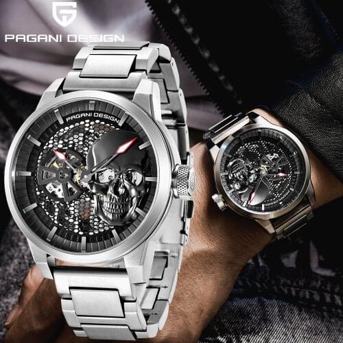 Mens Watch Stainless Steel Military Waterproof Sport Wristwatch Skeleton Automatic Mechanical Watch Male Clock Relogio Masculin