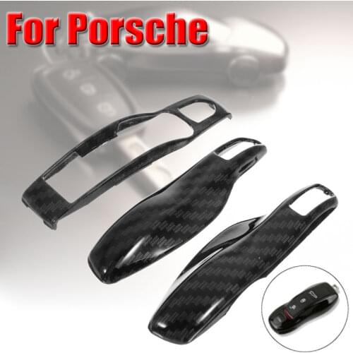 1Set Remote Key Case Cover Shell Carbon Fiber Color FOB Black Cover For Porsche Boxster Cayman 911 Panamera Cayenne Macan