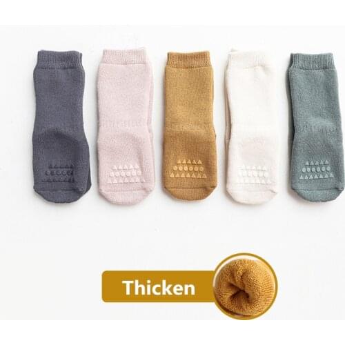 Baby Knee High Socks Thicken Autumn Winter Warm Cotton Rubber Anti-slip Socks for Newborn Infant Toddler Socks Baby Boy Socks