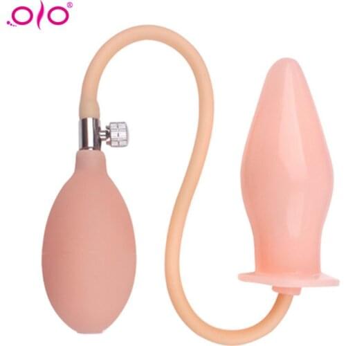 OLO Silicone Inflated Super Big Anal Plug Dildo Pump Butt Plug Anal Dilator Prostate Massage Anus Extender Dilatador Sex Toys