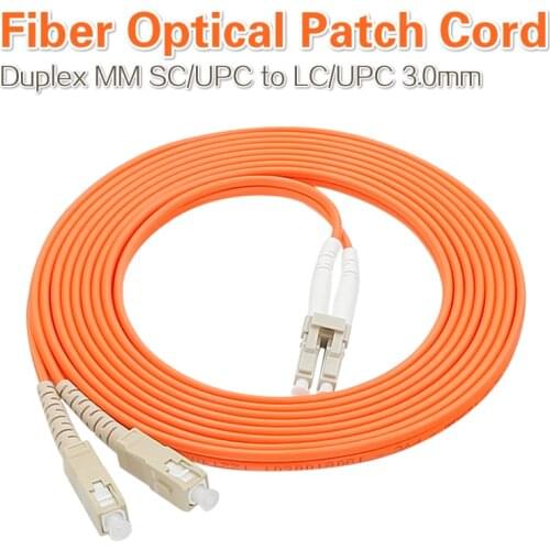 Duplex Multimode SC UPC to LC UPC Fiber Optic Optical Patch Cord 3.0mm Diameter 5PCS /Lots Free Shipping