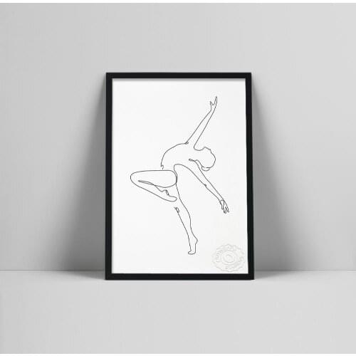 Dancer artwork, One line drawing ballerina print, Printable wall art, Woman body sketch,Dance print, Black and white art, Tumblr