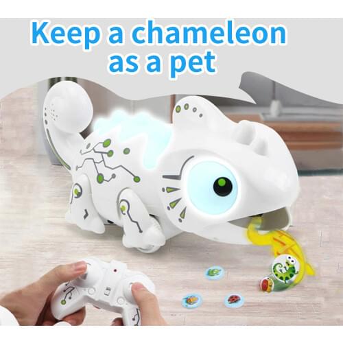 Remote control toy chameleon & Tyrannosaurus 12 kinds of lighting effects and predation functions RC Robots & Animals toys