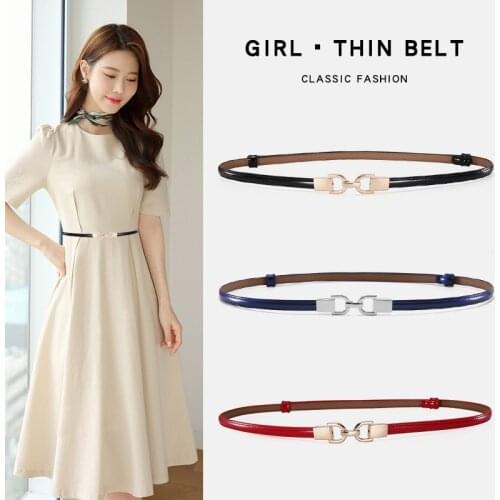 Fashion Elegant Ladies Metal Adjustable Thin Ladies Waist Chain Women Strap Dress Belt Decorative Clothess Genuine Leather