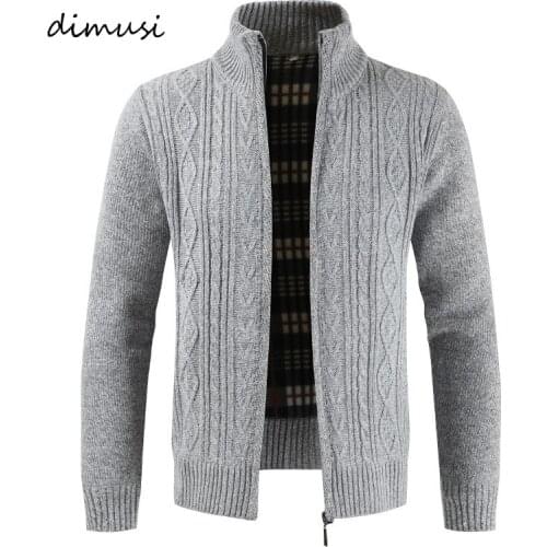 DIMUSI Mens Sweaters Winter Men Thick Warm Knitted Sweater Jackets Cardigan Coats Casual Male Slim Fit Knitted Brand Clothing