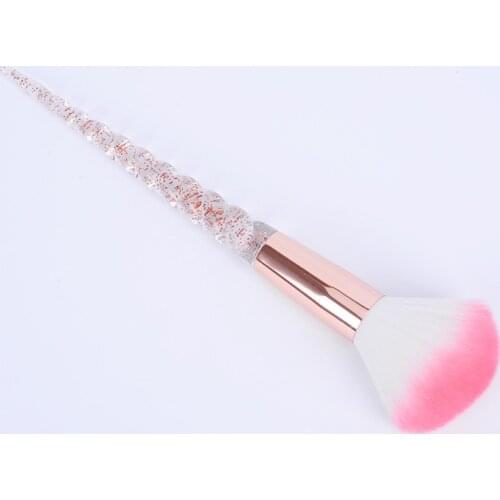 Clear Unicorn Portable Makeup Brush Kit Eye Shadow Highlighter Glitter Eyebrow Brush 8pcs/set Foundation Brush+1set Rose Gold