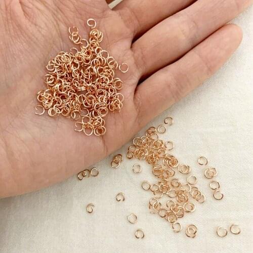 0.6*4mm Rose Gold Silver Stainless steel Open Jump Rings Connectors Jewelry Making DIY Accessories 100PCS