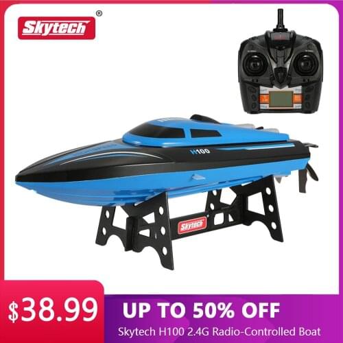 Skytech H100 RC Boat 2.4G Radio-Controlled Boat 180 Degree Flip 20KM/H High Speed Racing Boat Summer Outdoor Toys for Kids