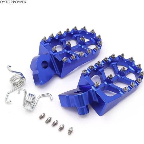 CNC Wide Billet Motorcycle Footrests Foot Pegs Pedals Rear Black For Yamaha Beta Husqvarna Husaberg D45
