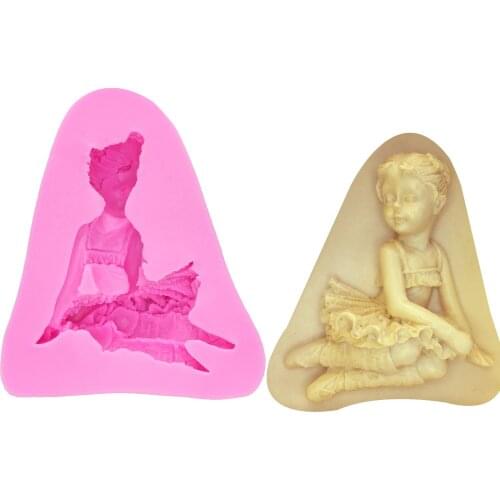 M0152 Ballet Dancing Girl Shaped Silicone Cake Mold handmade soap chocolate baking mold Sugar Craft Fondant Cake Tools