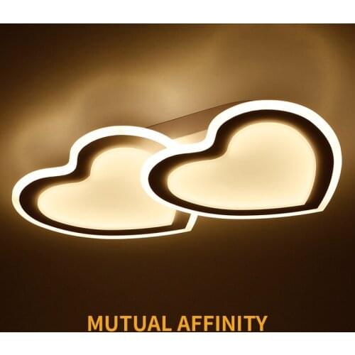 Modern simple bedroom lights Parlor Acrylic lamp European heart-shaped ceiling lamp Living room lighting Restaurant LED lighting