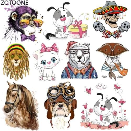 ZOTOONE Horse Stripes Iron on Transfer Patches on Clothing Diy Dog Patch Heat Transfer for Clothes for T-shirts Girl Sticker I