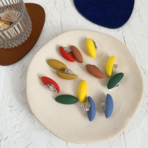 GorGor Stud Earrings Women Acrylic Candy Color Originality Statement Minimalist Oval Matte Refreshing Party Jewelry EZ-734