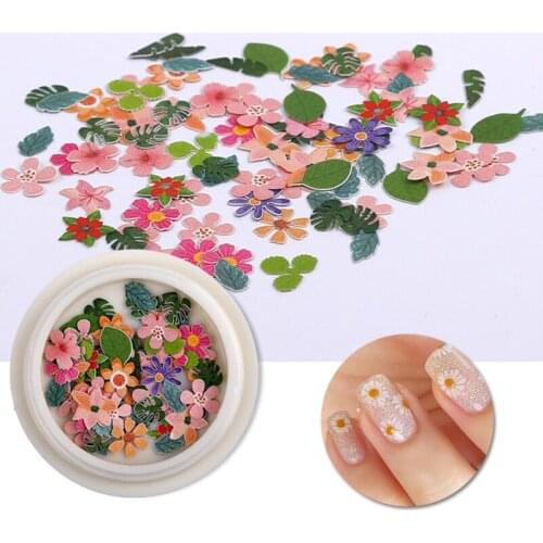 1 Set 9 Styles Wood Pulp Sheets DIY 3D Flower Nail Decal Stickers Art Handcraft 1XCA