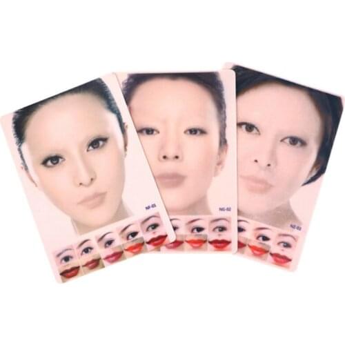 1pc Permanent Makeup Silicone 4D False Practice Skin Cosmetic Eyebrow Lips Face Tattoo Microblade Training Accessories 21*15 cm