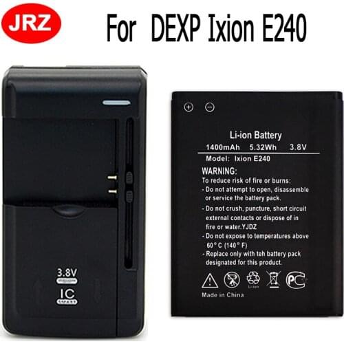 2 PCS High Quality 1400mAh Battery For DEXP Ixion E240 Accumulator+Universal Charger