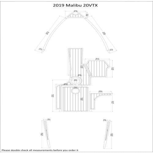 2019 Malibu 20VTX Cockpit Pad Boat EVA Teak Decking 1/4" 6mm