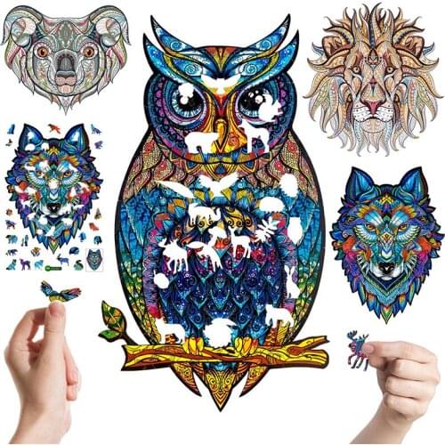 45x30cm Colorful Unique Shaped Animal Puzzle Stickers Creative Handmade Gifts