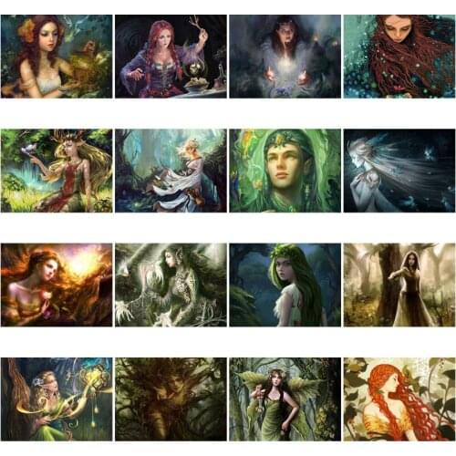 5D Diy Diamond Embroidery Mosaic Magic Girls Paintings Rhinestone Anime Portrait Picture Wall Art Poster Print Home Decoration