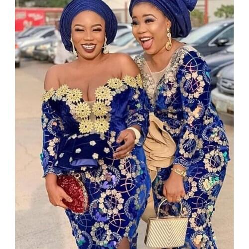 African Velvet Lace Fabric With Sequins Nigerian French Velvet Lace Fabric High Quality Sequined Velvet For Wedding Dress A1753