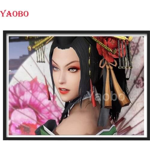 Yaobo Diamond Painting Cross Stitch Japanese Woman Geisha Picture Of Rhinestones Full Square Diamond Embroidery Mosaic Crafts