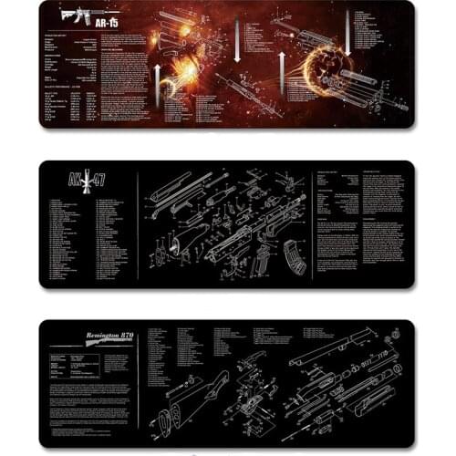 AR-15 AK47 870 Gun Cleaning Rubber Mat 36"x12" Waterproof Non-Slip Cleaning Mat with Parts Diagram Instruction Armorer Mouse Pad