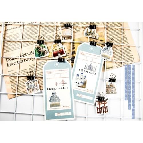 Free shipping 56boxes Mini Global Architecture Tourist Attractions Paper Label Stickers Diy Diary Album Stick