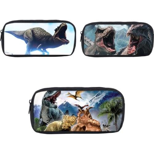 3D dinosaur pattern Student Stationery Box School Supplies Tyrannosaurus Pterodactyl Canvas Zipper Pencil Case Pencil Bag