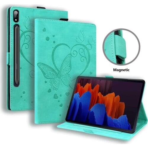 Case for Samsung Galaxy Tab S7 Plus FE 12.4 inch 2021 PU Leather Folding Stand Flip Cover for Funda Tab S7 Plus FE Tablet Case