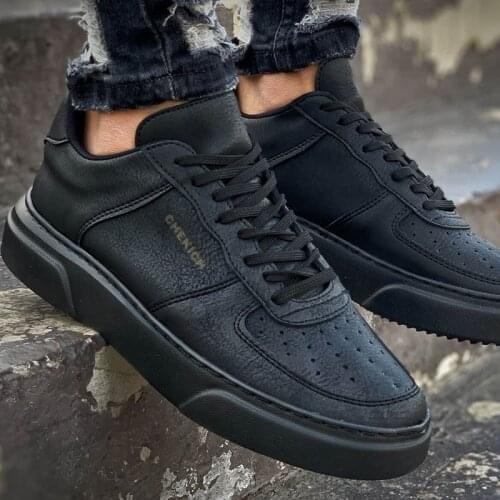 Chekich Mens Shoes Black Color Artificial Leather Lace Up Fall Season Sneakers Casual Comfortable 2021 Solid Daily Office Orthopedic Walking Sportive Air Odorless High School Breathable College Sewing Outsole CH087 V5