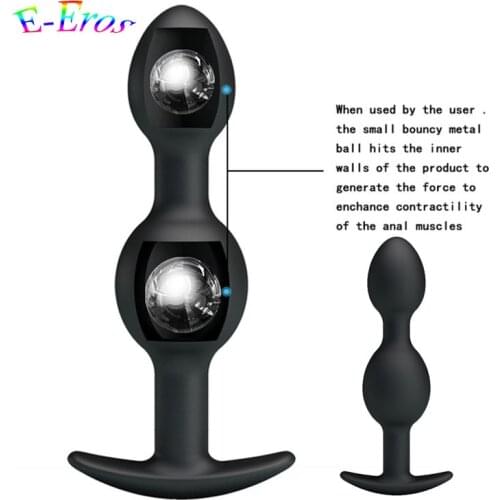 ORISSI Black Anal Sex Toys Adult Pleasure Anal Beads Metel Ball Inside Muscles Trainer Anal Butt Plug Massager Sex Product