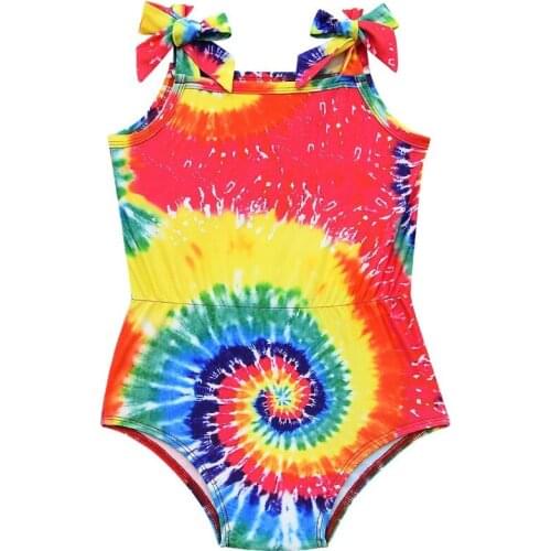 New Cute Girls dress Swimsuit Graffiti print Bikini Kids Fashion Clothes toddler Children 3 4 5 6 7 8 9 10 years