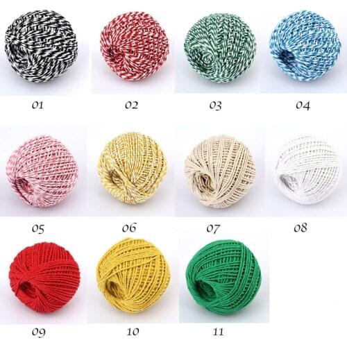 Dropshipping 100 Yards 2 mm Colorful Twisted Cotton Rope Twisted DIY Macrame Cotton Cords Cotton Rope Macrame 1 Roll