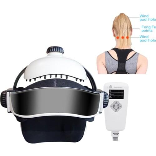 Adjustable Electric Head Massager Brain Relax Multifunction Head Physiotherapy Massage Helmet Relax Music Massage Hat Health