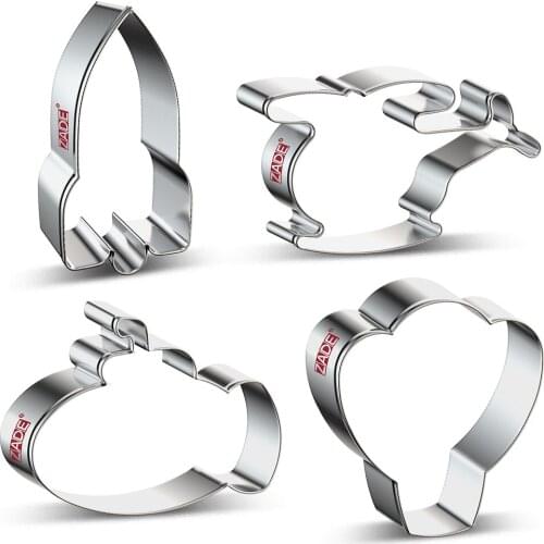 ZADE Transportation Cookie Cutter Airplane for Biscuit Baking Truck Vehicle Cookie Cutter - Stainless Steel