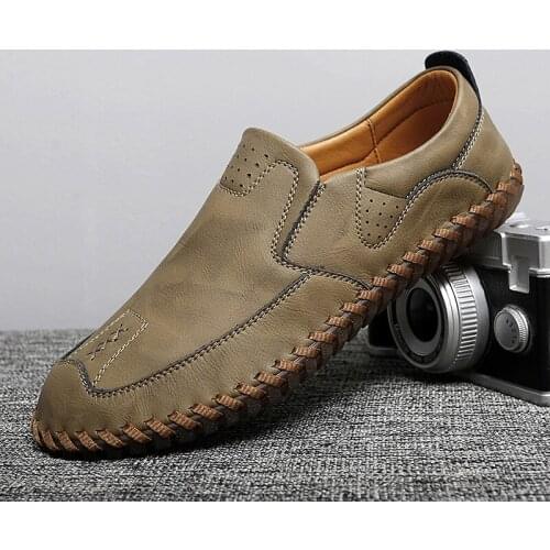 Men Casual Shoes Loafers Sneakers Walking Shoes Fashion Handmade Retro Leisure Loafers Shoes Men Shoes Soft Outdoor Lightweight