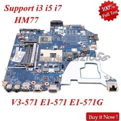 NOKOTION NBC0A11001 NB.C0A11.001 Laptop Motherboard For Acer V3-571 E1-571 E1-571G Q5WV1 LA-7912P Mainboad HM77 hd 4000 ddr3+I3U