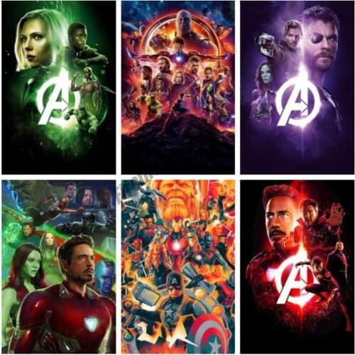 Marvel Movie DIY 5D Diamond Painting Avengers 4 Embroidery Full Square/Round Cross Stitch Kits Mosaic Home Decor Wall Art